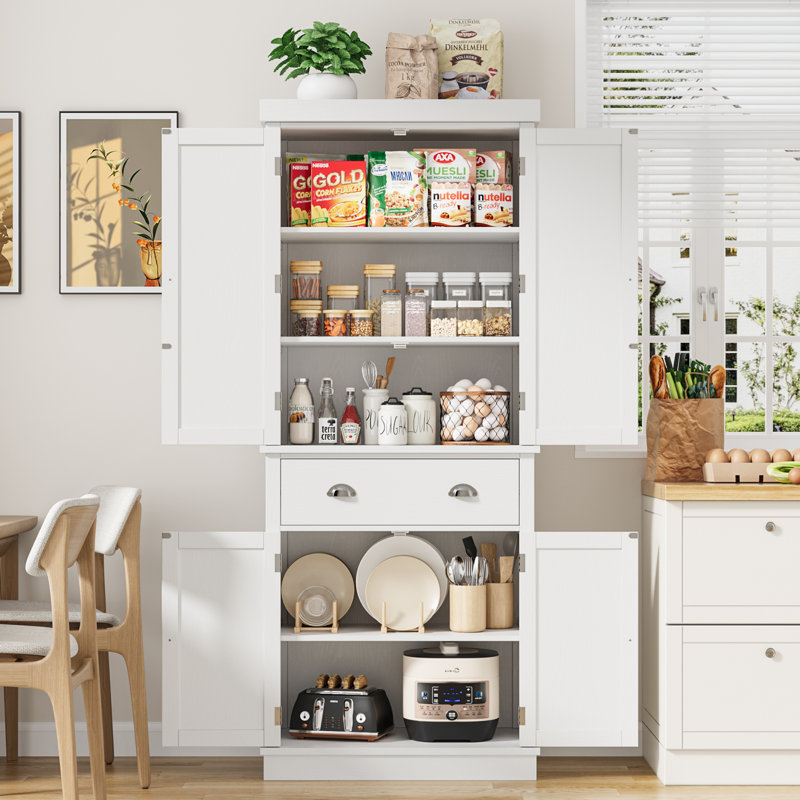 72.4 Tall 2 Double Door 1 Drawers Kitchen Pantry Lark Manor